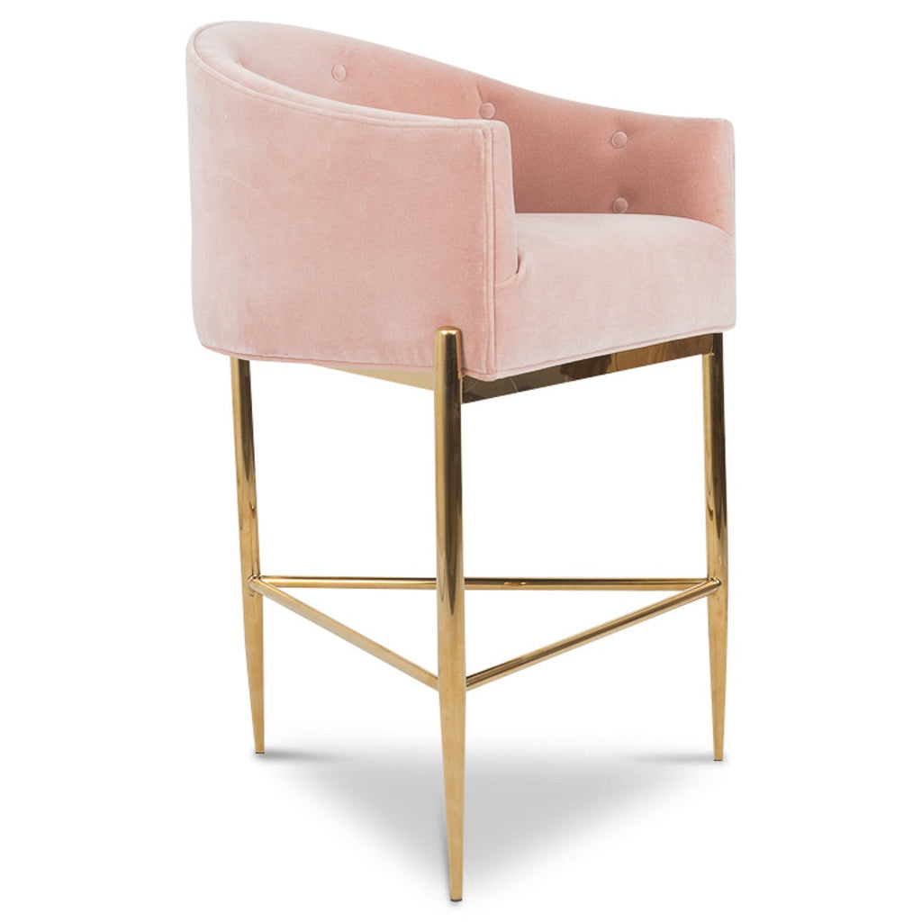 Art Deco Bar and Counter Stool in Velvet