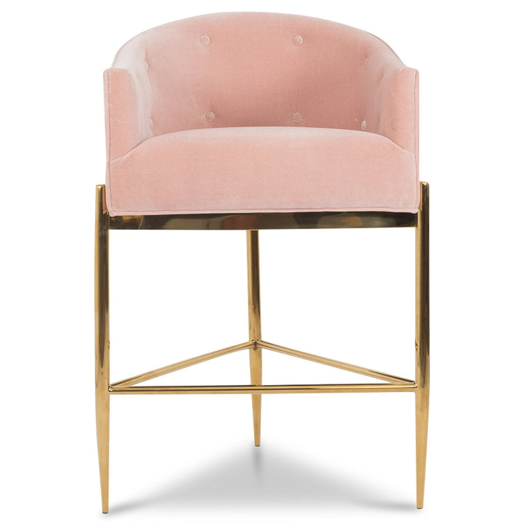Art Deco Bar and Counter Stool in Velvet