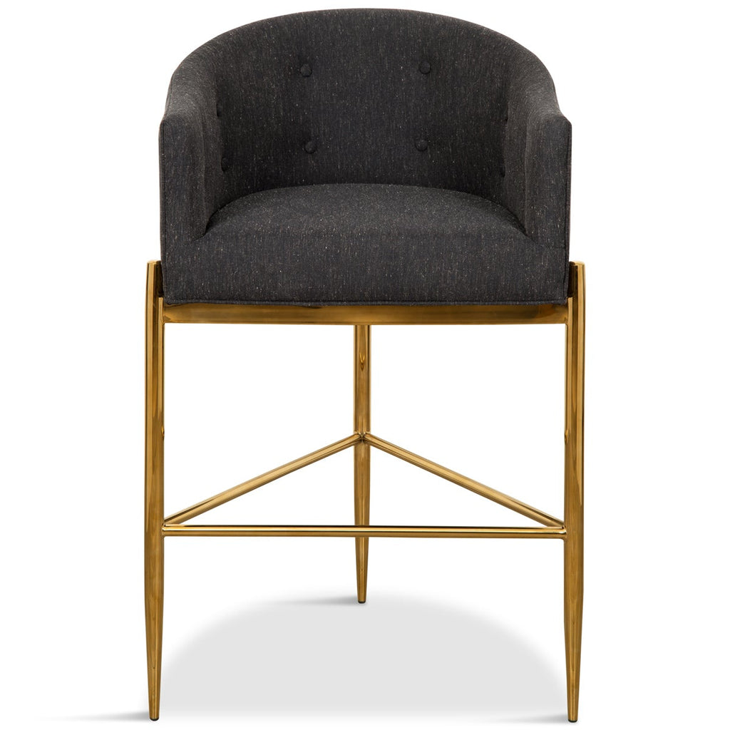 Art Deco Bar and Counter Stool in Linen