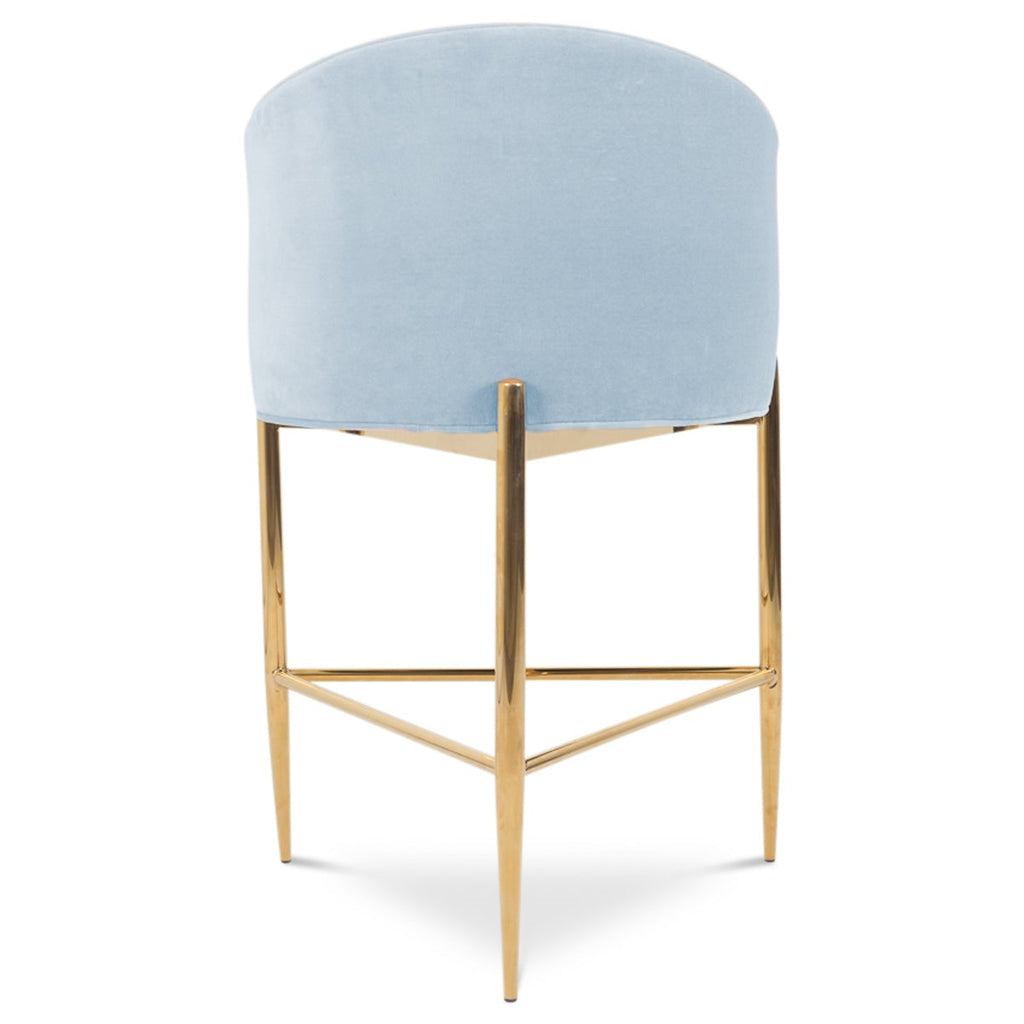 Art Deco Bar and Counter Stool in Velvet