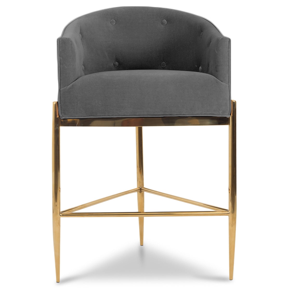 Art Deco Bar and Counter Stool in Velvet