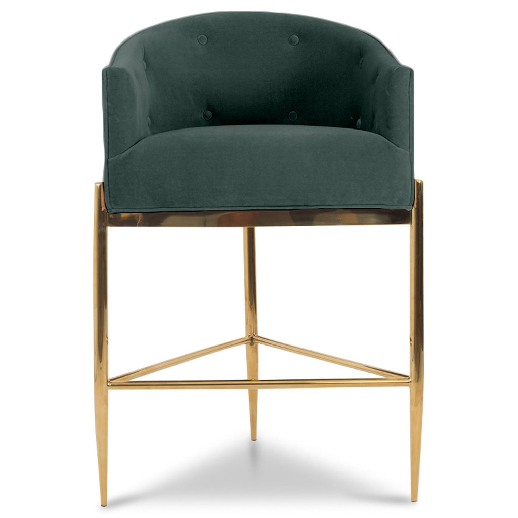 Art Deco Bar and Counter Stool in Velvet