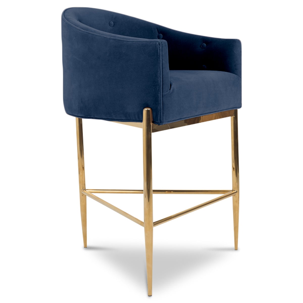Art Deco Bar and Counter Stool in Velvet