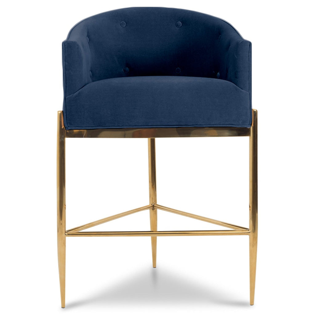 Art Deco Bar and Counter Stool in Velvet