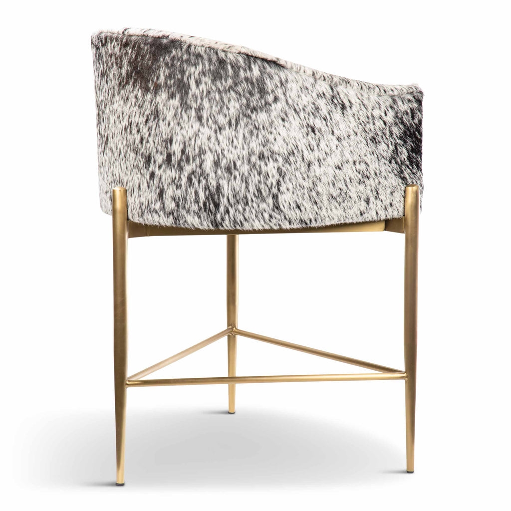 Art Deco Bar and Counter Stool in Cowhide