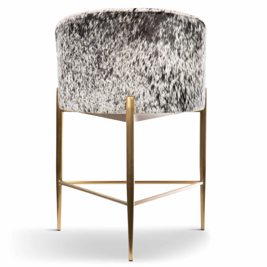 Art Deco Bar and Counter Stool in Cowhide