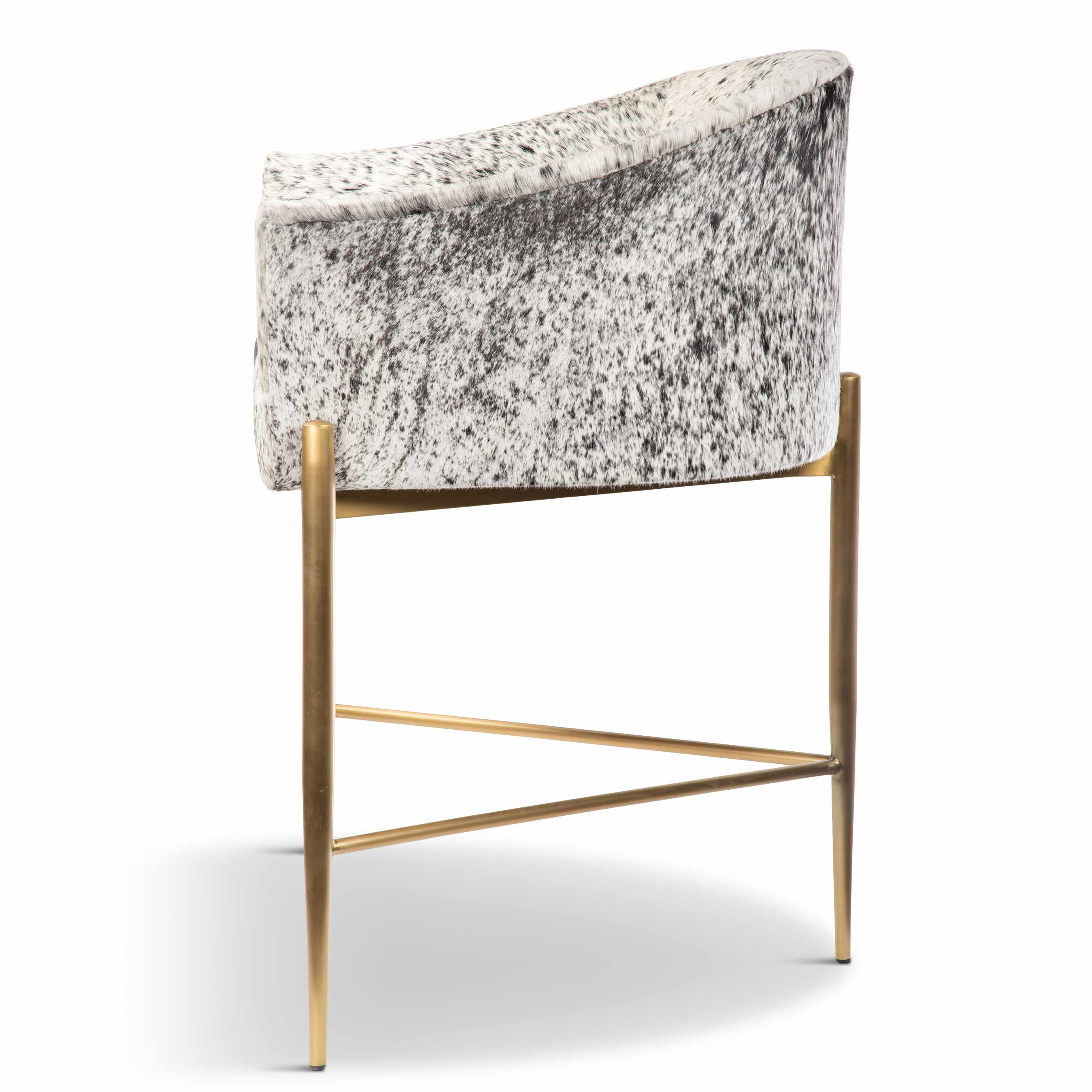 Art Deco Bar and Counter Stool in Cowhide