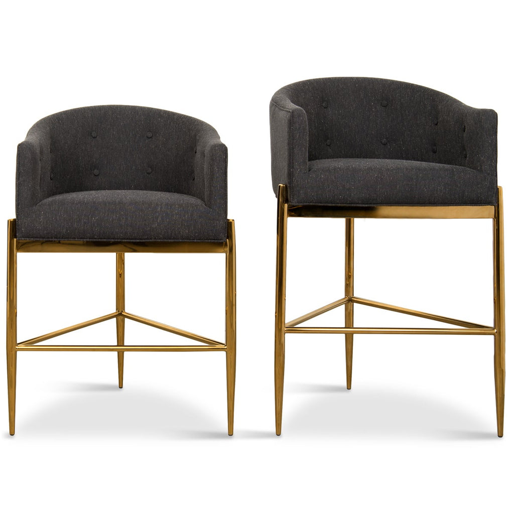Art Deco Bar and Counter Stool in Linen